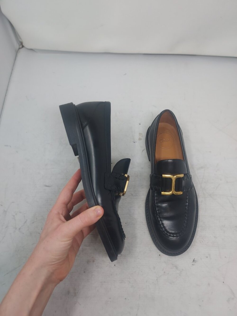 Chloe Black WOMENS Marcie Hardware Loafer